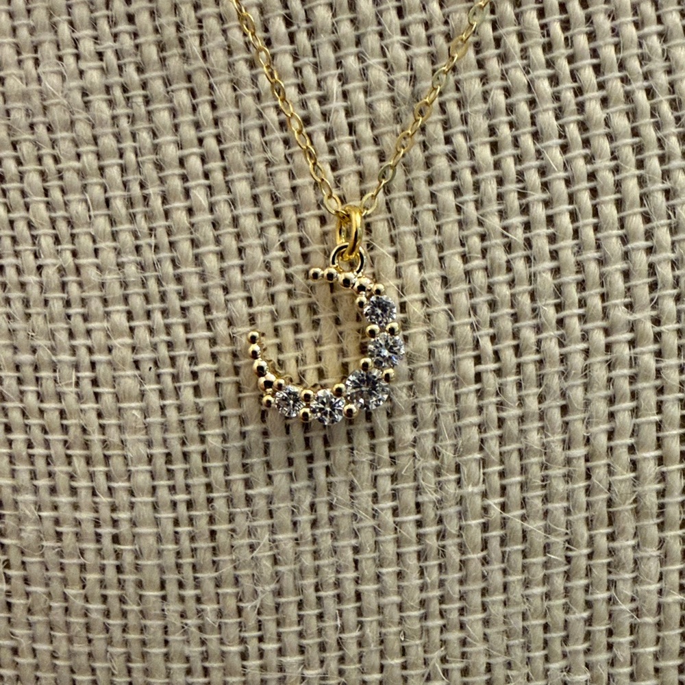 Gold tone,stainless steel,S925 Crescent Moon Necklace
